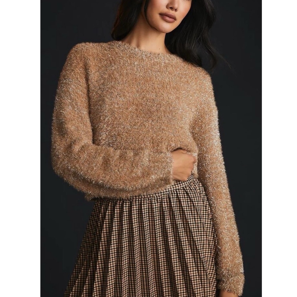 NWT MAEVE Tinsel Eyelash
Sweater Cozy Tan Cream Knit 3X